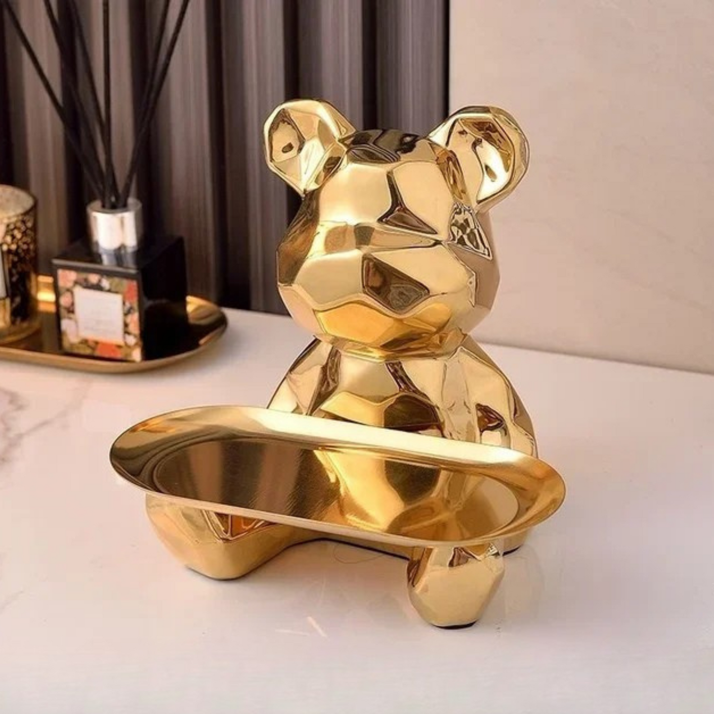 Statue Ours - Plateau de Rangement