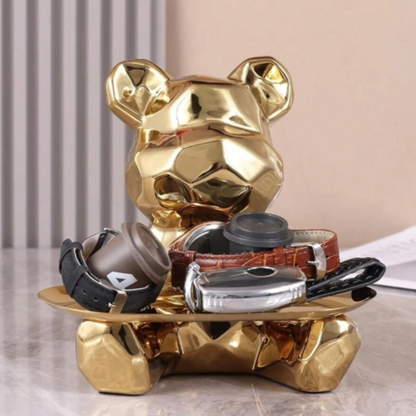 Statue Ours - Plateau de Rangement