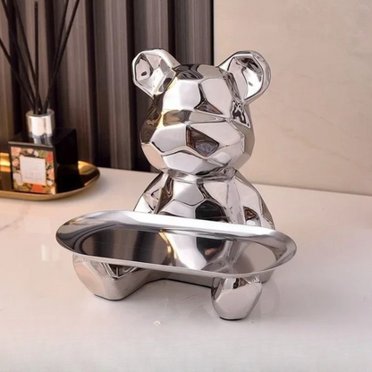 Statue Ours - Plateau de Rangement
