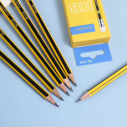 Lot De 12 Crayons - Gomme