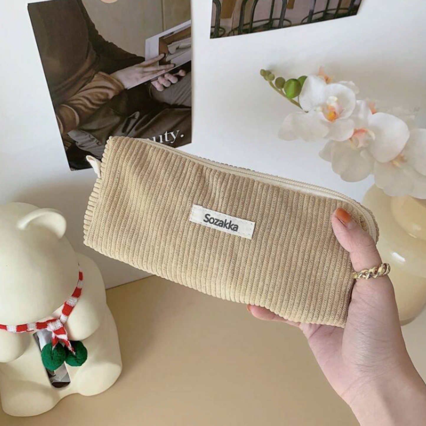 Trousse Rayée - Velours